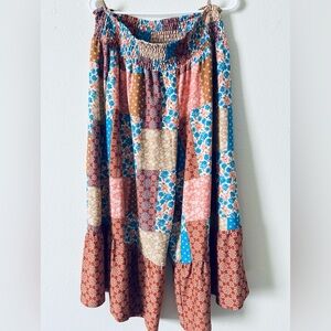 Cato Multicolor Patchwork Maxi Skirt